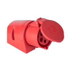 Industrial CEE Socket 32A 5P 400V IP44 Red Surface Mount - 125-6RV