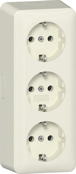 Gira Triple Surface Mount SCHUKO Socket Outlet 16A 250V - 478912