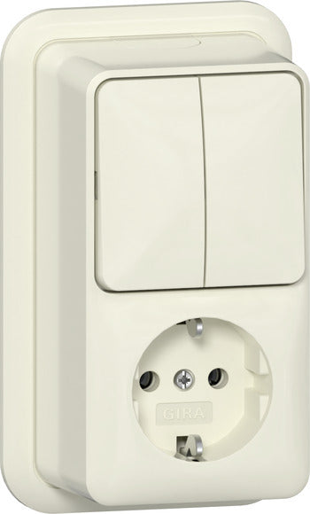 Gira Vertical Series Switch With SCHUKO Socket 16A 250V - 417510