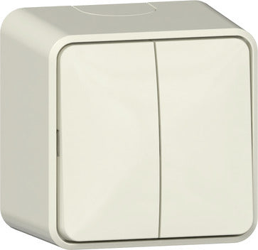 Gira Series Surface Mount Dual Rocker Switch Cream White - 310512