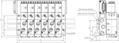 G1/4'' 4x Terminal de válvulas neumático 24V CC 1,5-8bar/21,0-112psi Multipolo E.MC