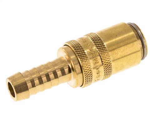 Brass DN 6 Mold Coupling Socket 9 mm Hose Pillar Double Shut-Off