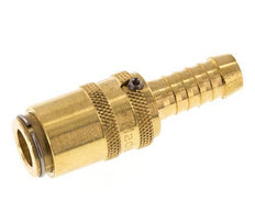 Brass DN 6 Mold Coupling Socket 9 mm Hose Pillar Unlocking Protection Double Shut-Off