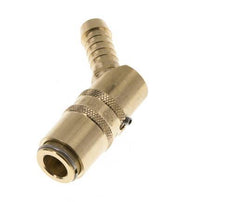 Brass DN 6 Mold Coupling Socket 9 mm Hose Pillar Unlocking Protection Double Shut-Off 45-deg