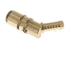 Brass DN 6 Mold Coupling Socket 9 mm Hose Pillar Unlocking Protection Double Shut-Off 45-deg