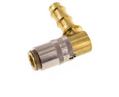 Brass DN 6 Mold Coupling Socket 9.5 mm Hose Pillar Unlocking Protection 90-deg