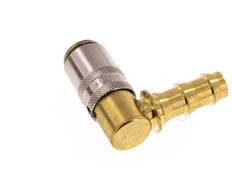 Brass DN 6 Mold Coupling Socket 9.5 mm Hose Pillar Unlocking Protection 90-deg