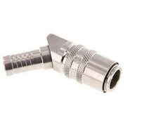 Stainless Steel DN 9 Mold Coupling Socket 13 mm Hose Pillar Double Shut-Off 45-deg