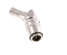 Stainless Steel DN 9 Mold Coupling Socket 13 mm Hose Pillar Double Shut-Off 45-deg