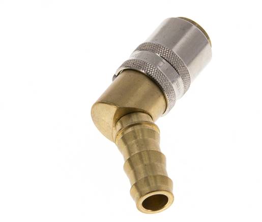 Latón DN 9 Enchufe de anclaje del molde 12,7 mm Protección de desbloqueo de la manguera 45 grados