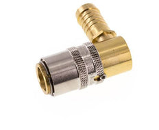 Brass DN 9 Mold Coupling Socket 13 mm Hose Pillar Unlocking Protection 90-deg