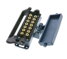 Brass Multi-coupling Socket 14x6 mm Push-in Connections Unlocking Protection