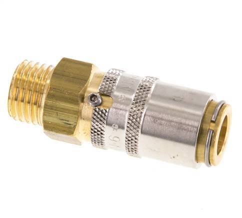 Brass DN 6 Mold Coupling Socket M14x1.5 Male Threads Unlocking Protection