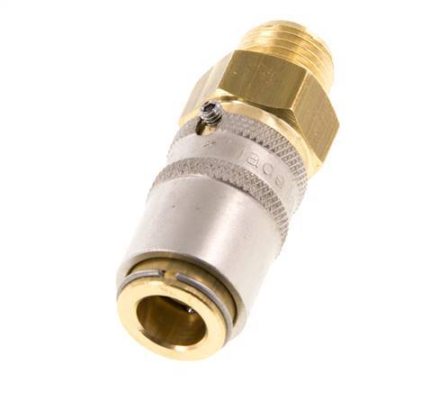Brass DN 6 Mold Coupling Socket G 1/4 inch Male Threads Unlocking Protection