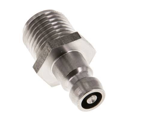 Stainless Steel DN 6 Mold Coupling Plug G 1/4 inch Male Threads Double Shut-Off