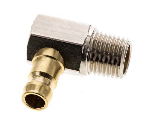 Brass DN 6 Mold Coupling Plug R 1/4 inch Male Threads 90-deg