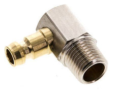 Brass DN 6 Mold Coupling Plug R 1/4 inch Male Threads 90-deg