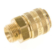 Brass DN 9 Mold Coupling Socket G 3/8 inch Male Threads Double Shut-Off