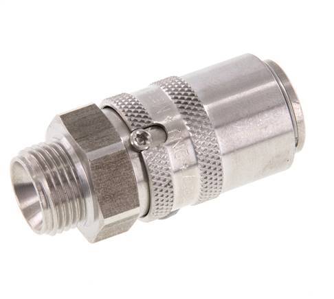 Acoplamiento de moldes de acero inoxidable DN 9 con rosca macho de 3/8 pulgadas de doble cierre