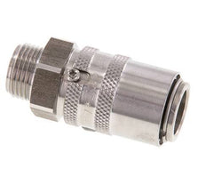 Acoplamiento de moldes de acero inoxidable DN 9 con rosca macho de 3/8 pulgadas de doble cierre