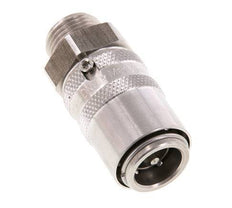 Acoplamiento de moldes de acero inoxidable DN 9 con rosca macho de 3/8 pulgadas de doble cierre
