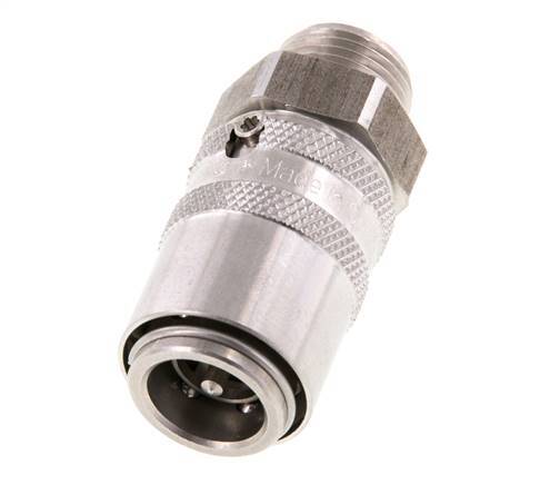Acoplamiento de moldes de acero inoxidable DN 9 con rosca macho de 3/8 pulgadas de doble cierre