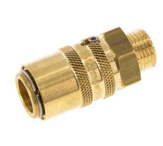 Brass DN 9 Mold Coupling Socket M16x1.5 Male Threads Unlocking Protection Double Shut-Off