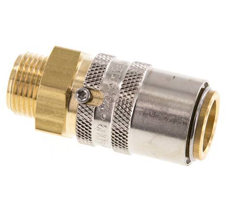 Brass DN 9 Mold Coupling Socket G 3/8 inch Male Threads Unlocking Protection
