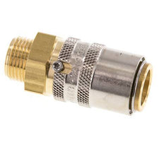 Brass DN 9 Mold Coupling Socket G 3/8 inch Male Threads Unlocking Protection