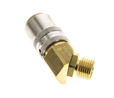 Brass DN 9 Mold Coupling Socket M16x1.5 Male Threads Unlocking Protection 45-deg