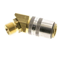Brass DN 9 Mold Coupling Socket M16x1.5 Male Threads Unlocking Protection 45-deg