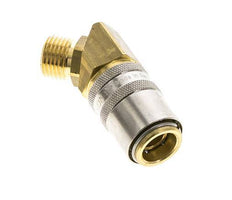 Brass DN 9 Mold Coupling Socket M16x1.5 Male Threads Unlocking Protection 45-deg