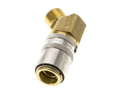 Brass DN 9 Mold Coupling Socket M16x1.5 Male Threads Unlocking Protection 45-deg