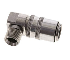 Acero inoxidable DN 9 Acoplamiento de moldes con rosca macho M16x1,5 de 90 grados