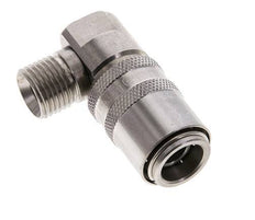 Acero inoxidable DN 9 Acoplamiento de moldes con rosca macho M16x1,5 de 90 grados