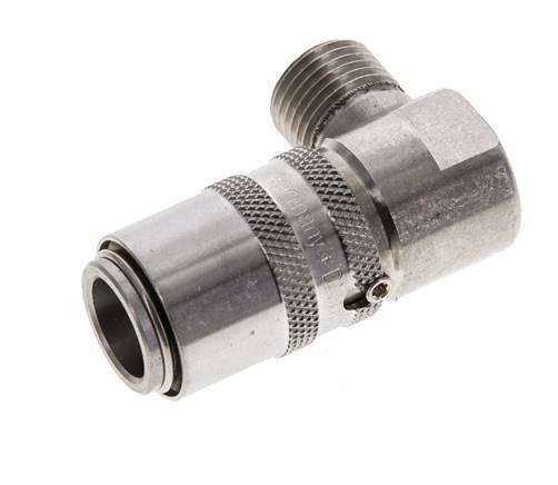 Acero inoxidable DN 9 Acoplamiento de moldes con rosca macho M16x1,5 de 90 grados