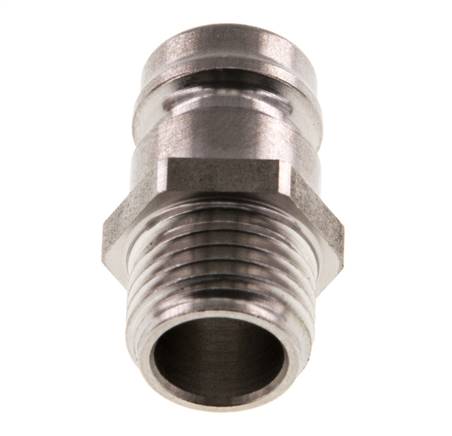 Tapón de acoplamiento de moldes DN 9 de acero inoxidable con rosca macho de 1/4 de pulgada