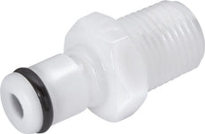 POM DN 3.2 Linktech Coupling Plug R 1/4 inch Male Threads Double Shut-Off 20 Series