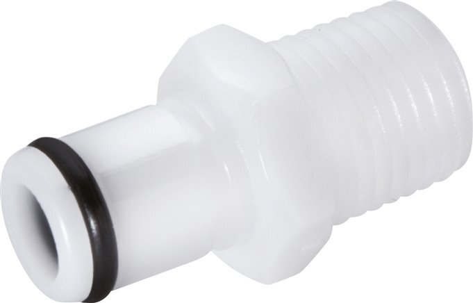 POM DN 6.4 Tapón de acoplamiento Linktech de 1/4 de pulgada con rosca NPT macho de doble cierre Serie 40