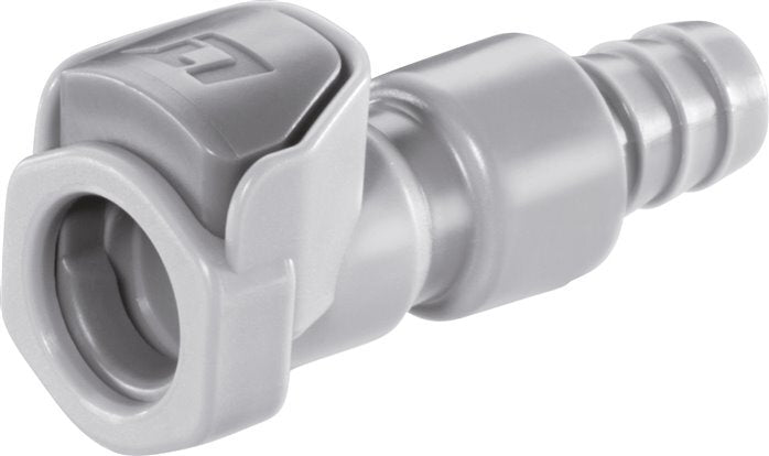 PP DN 6.4 Linktech Coupling Socket 9.5 mm Hose Pillar Double Shut-Off 50 Series
