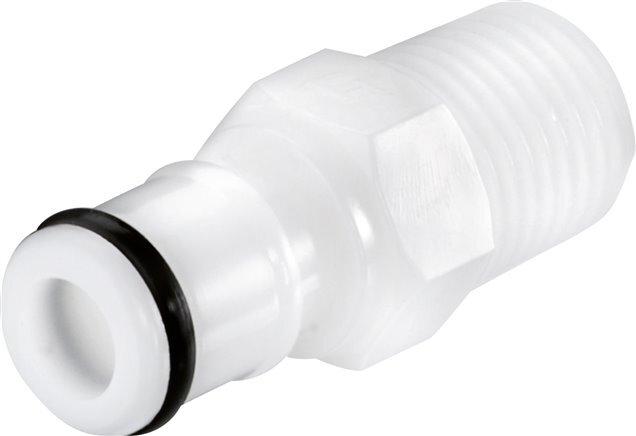 POM DN 6.4 Tapón de acoplamiento Linktech de 1/4 de pulgada con rosca NPT macho de doble cierre Serie 50