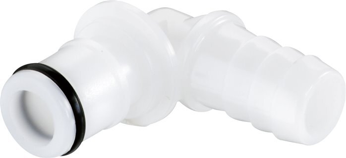 POM DN 6,4 Tapón de anclaje Linktech 6,4 mm Pilar de manguera Doble cierre 90 grados Serie 50