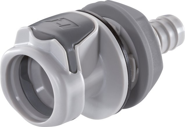 PP DN 9.5 Linktech Coupling Socket 12.7 mm Hose Pillar Bulkhead Double Shut-Off 60 Series