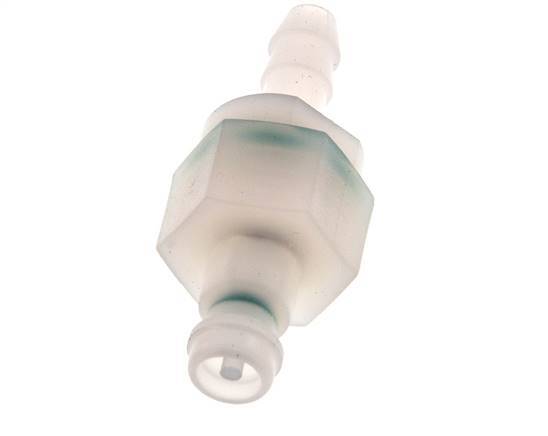 Tapón de acoplamiento de PVDF DN 5 Pilar de manguera de 6 mm Cierre doble