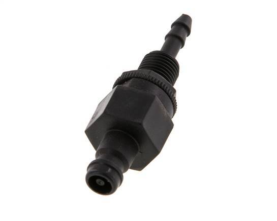 POM DN 5 Coupling Plug 4 mm Hose Pillar Bulkhead Double Shut-Off