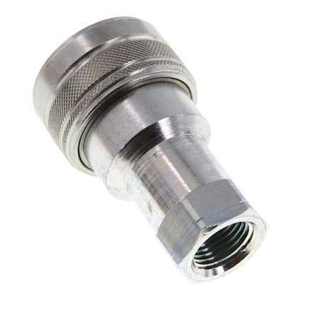 Acero DN 12.5 Acoplamiento hidráulico Enchufe de 1/2 pulgada Hembra NPT Rosca ISO 7241-1 B D 23.5mm