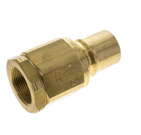 Brass DN 40 Hydraulic Coupling Plug 1 1/2 inch Female NPT Threads ISO 7241-1 B D 44.5mm