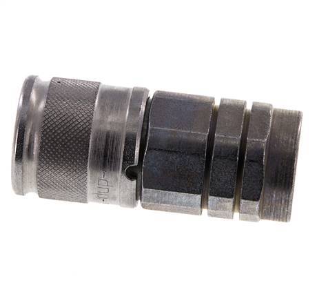 Acero DN 10 Boca Hidráulica de Cara Plana G 3/8 pulgadas Rosca Hembra ISO 16028 D 19,7mm