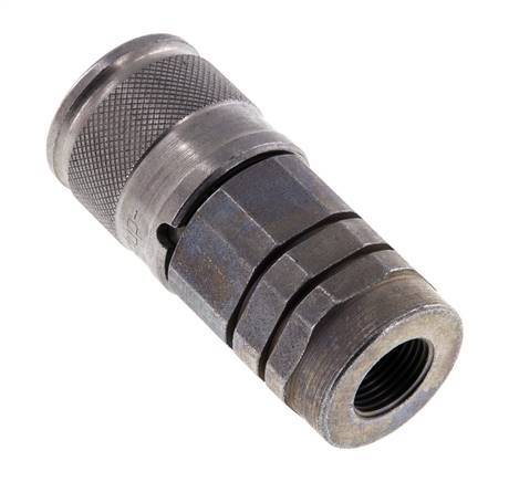 Acero DN 10 Boca Hidráulica de Cara Plana G 3/8 pulgadas Rosca Hembra ISO 16028 D 19,7mm