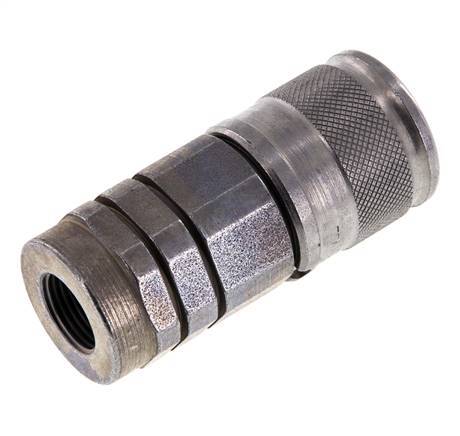 Steel DN 10 Flat Face Hydraulic Socket G 3/8 inch Female Threads ISO 16028 D 19.7mm